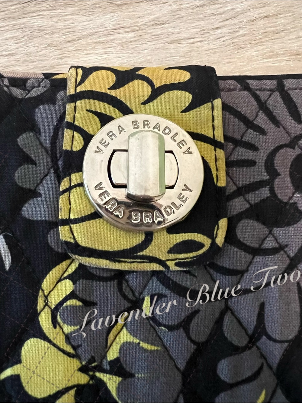 VERA BRADLEY Baroque 2008 Long Turnlock Wallet Black Yellow Y2K - Picture 13 of 14